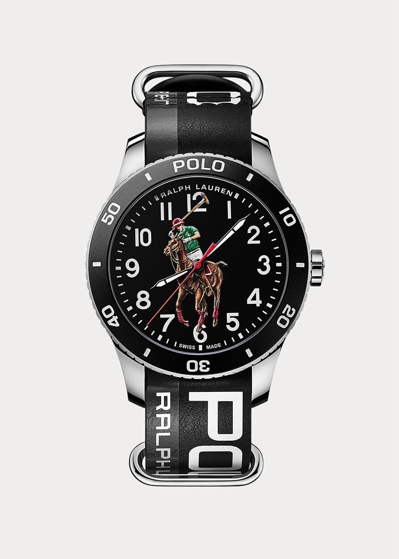 Relojes Polo Ralph Lauren Hombre Polo Watch Black Dial Chile Negras DLPBU-0613